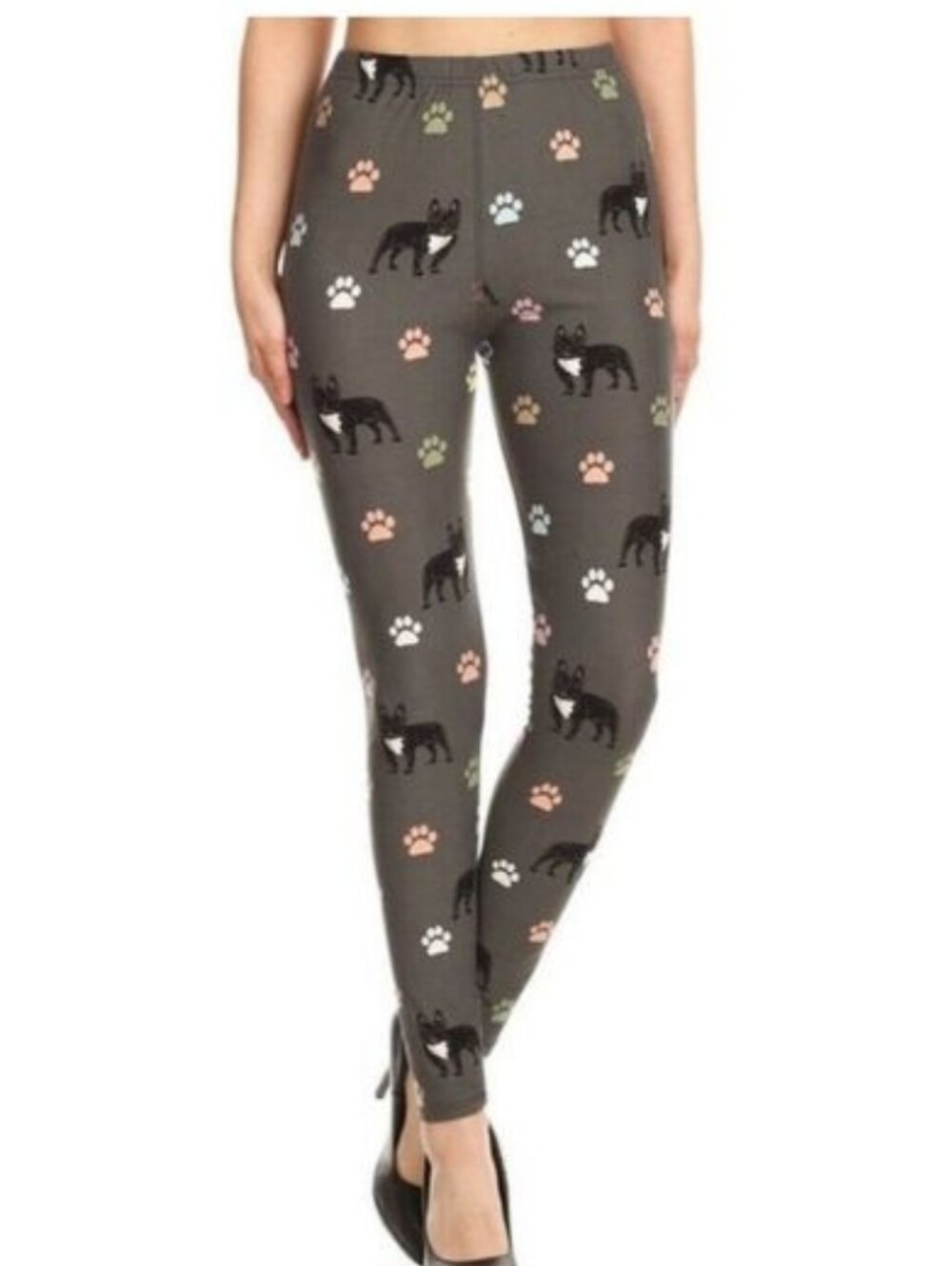 LEGGINGS DEPOT FRENCH bulldog print full length Leggings Size 12 NWT